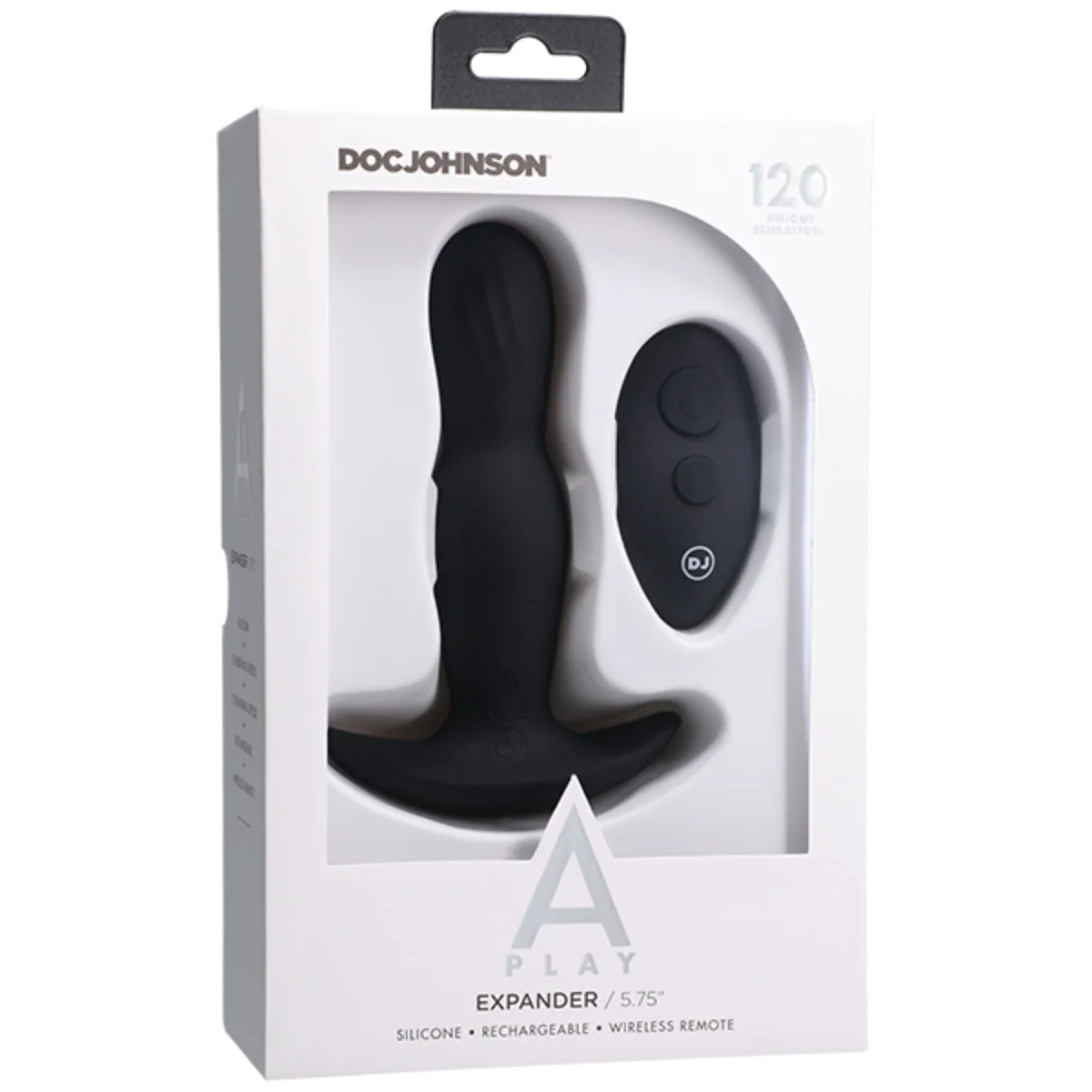 A-Play Expander Remote Control Silicone Butt Plug Black 5.75 Inch - Image 2