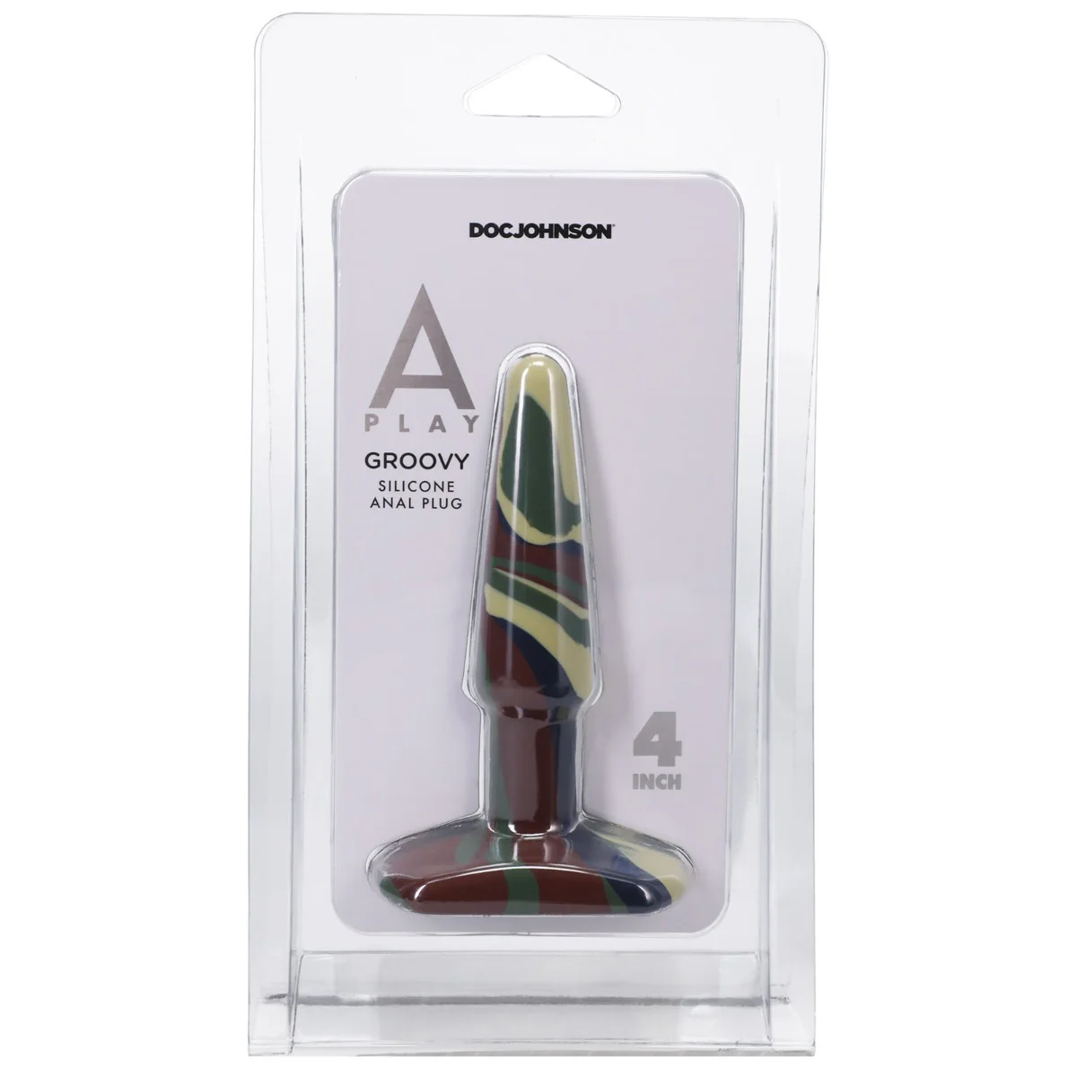 A-Play Groovy Silicone Butt Plug Camouflage 4 Inch - Image 2