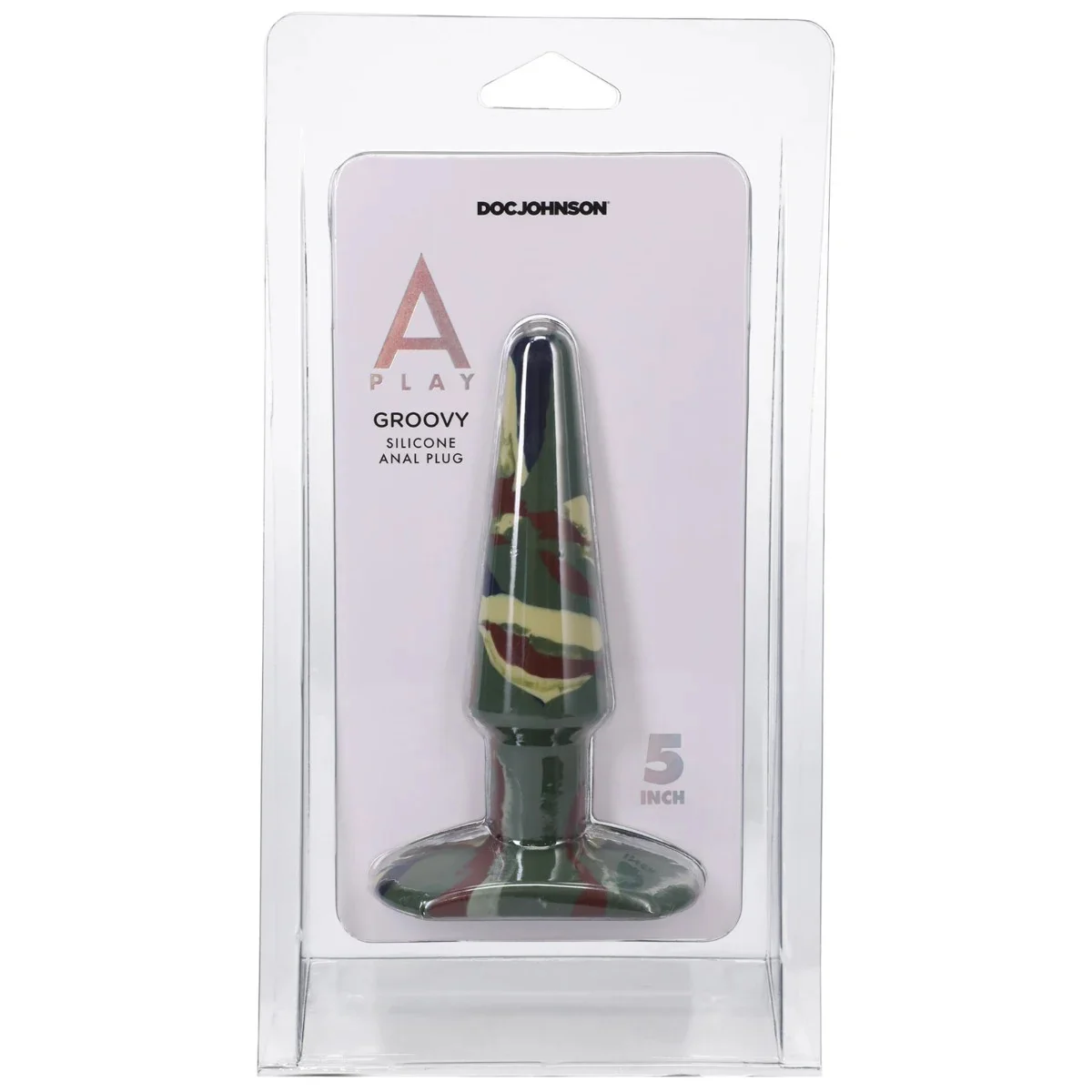 A-Play Groovy Silicone Butt Plug Camouflage 5 Inch - Image 2