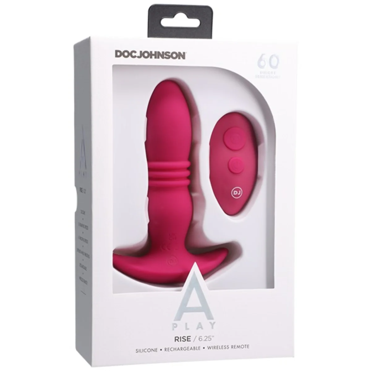 A-Play Rise Rechargeable Remote Control Silicone Butt Plug Pink 6.25 Inch - Image 2