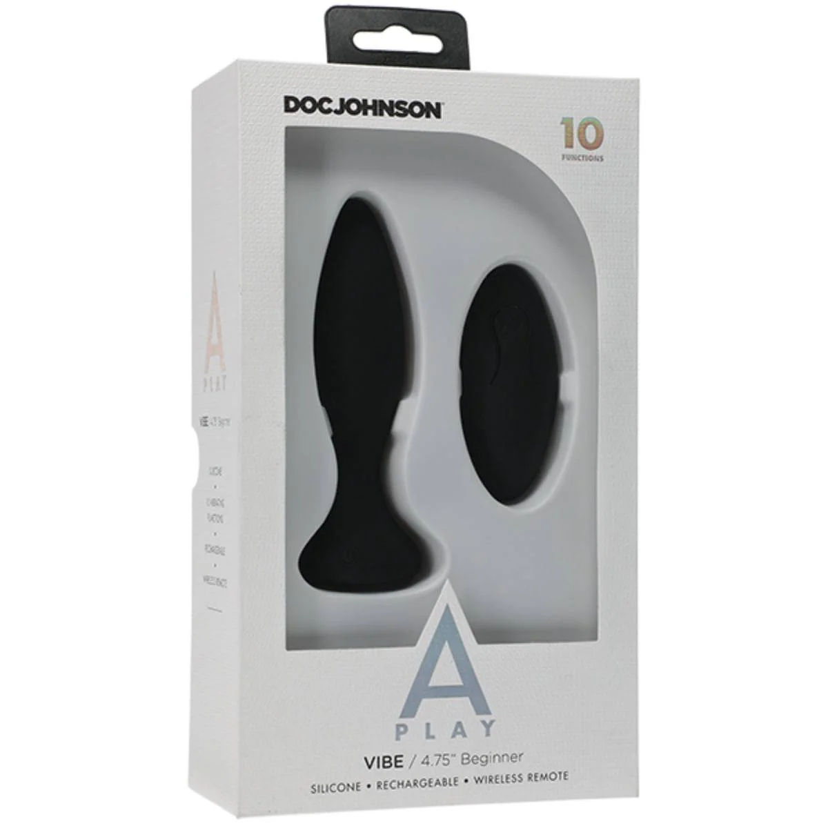 A-Play Vibe Beginner Remote Control Silicone Vibrating Butt Plug Black 4.75 Inch - Image 2