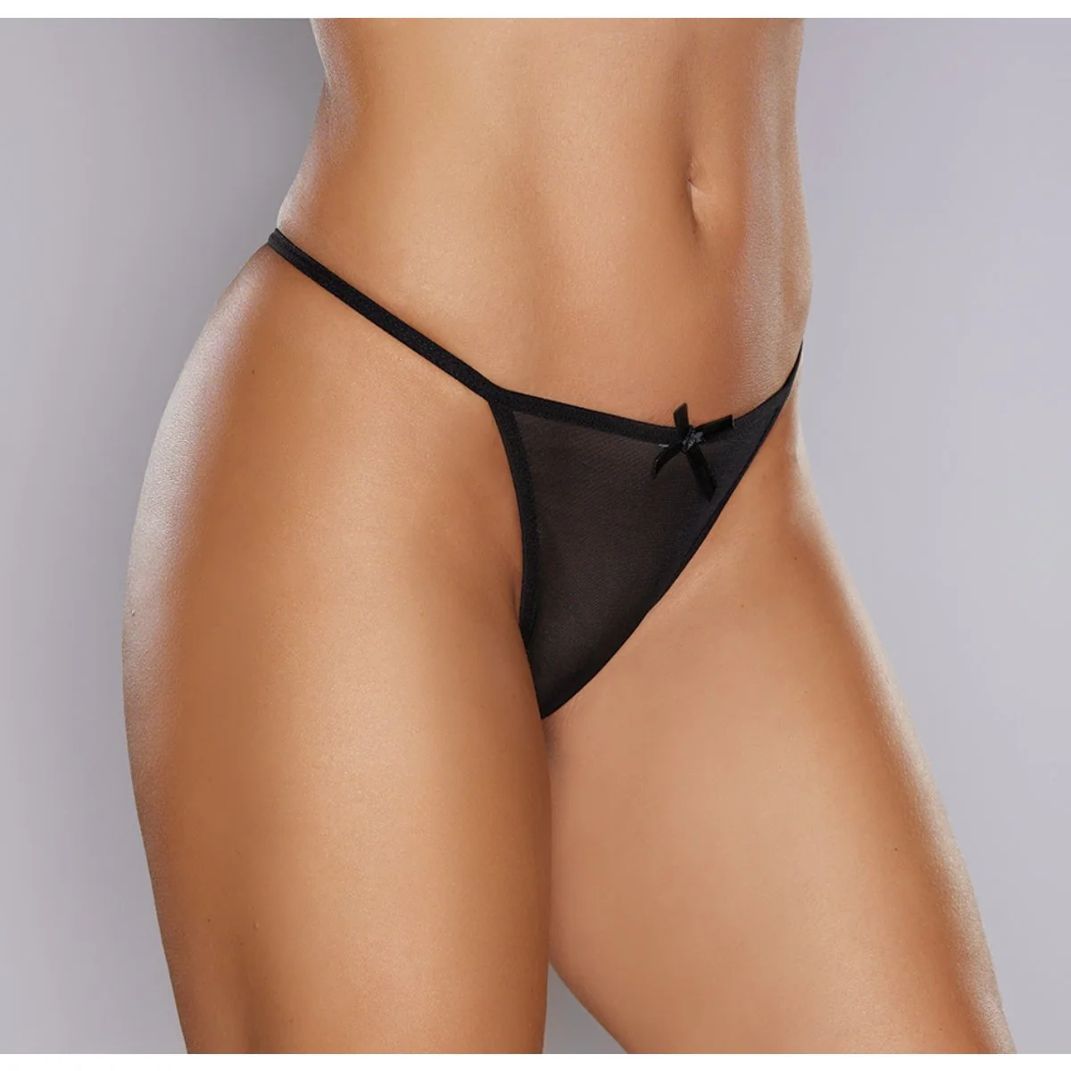 Allure What The Flirt Mesh Thong Black One Size