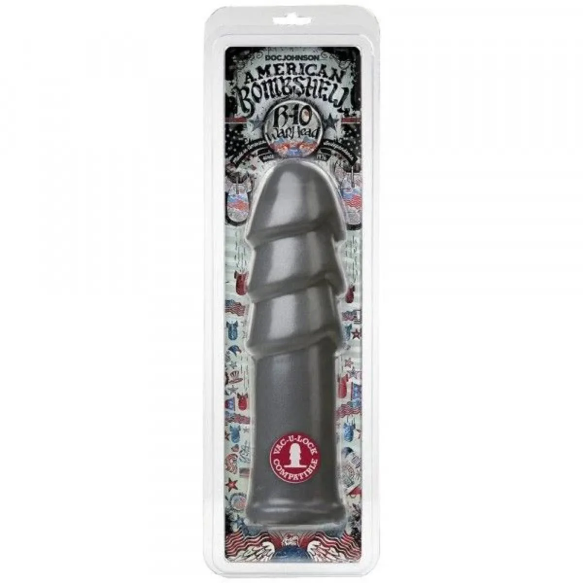 American Bombshell B-10 Warhead Dildo Grey 10 Inch - Image 2