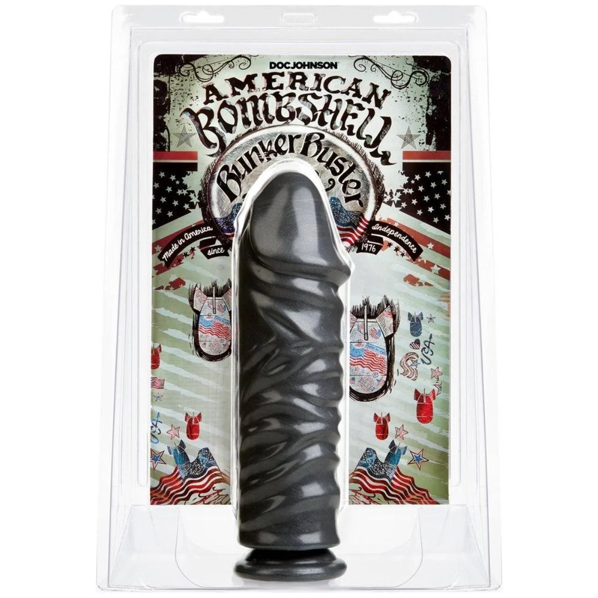 American Bombshell Bunker Buster Dildo Grey 10 Inch - Image 2