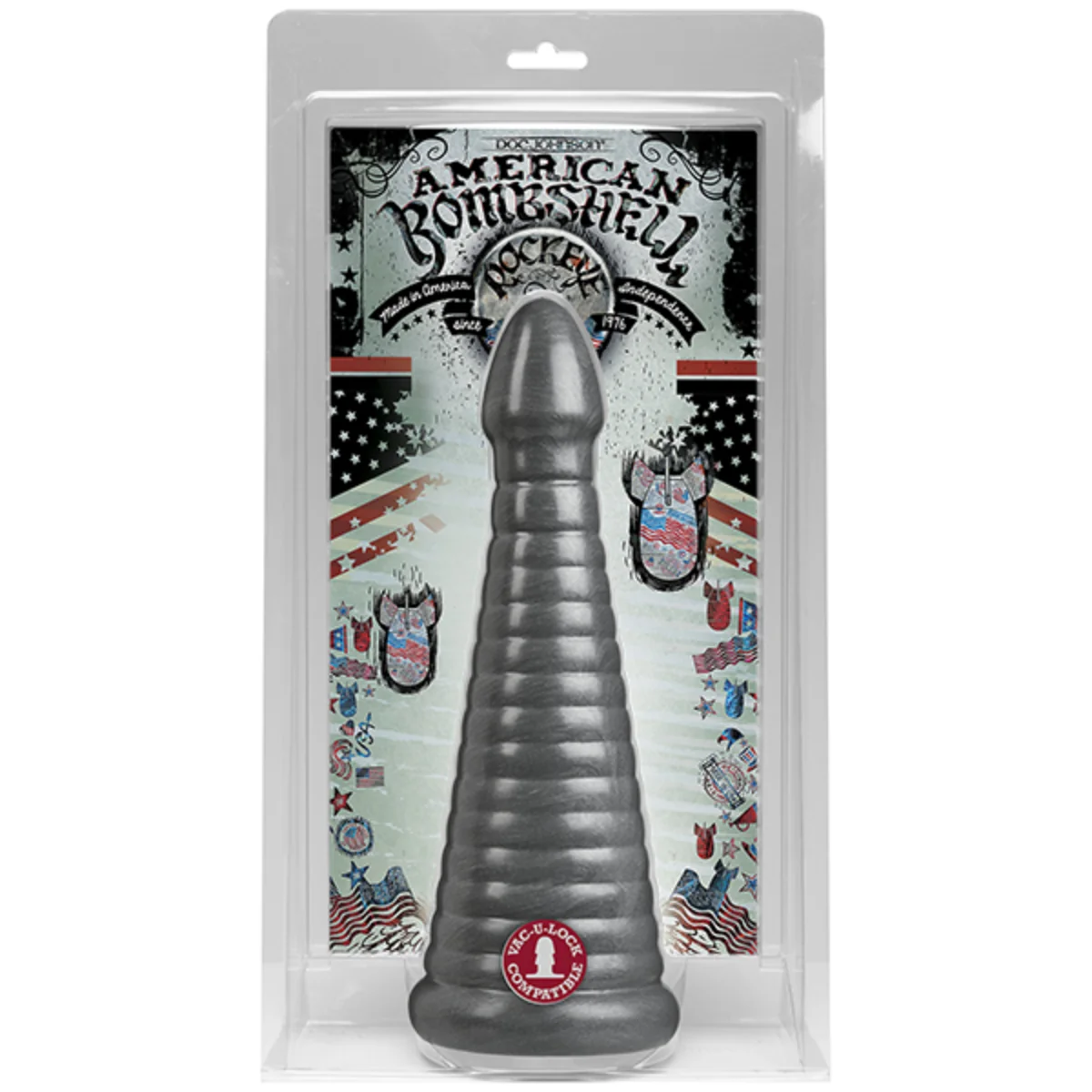 American Bombshell Rockeye Butt Plug Grey 11 Inch - Image 2
