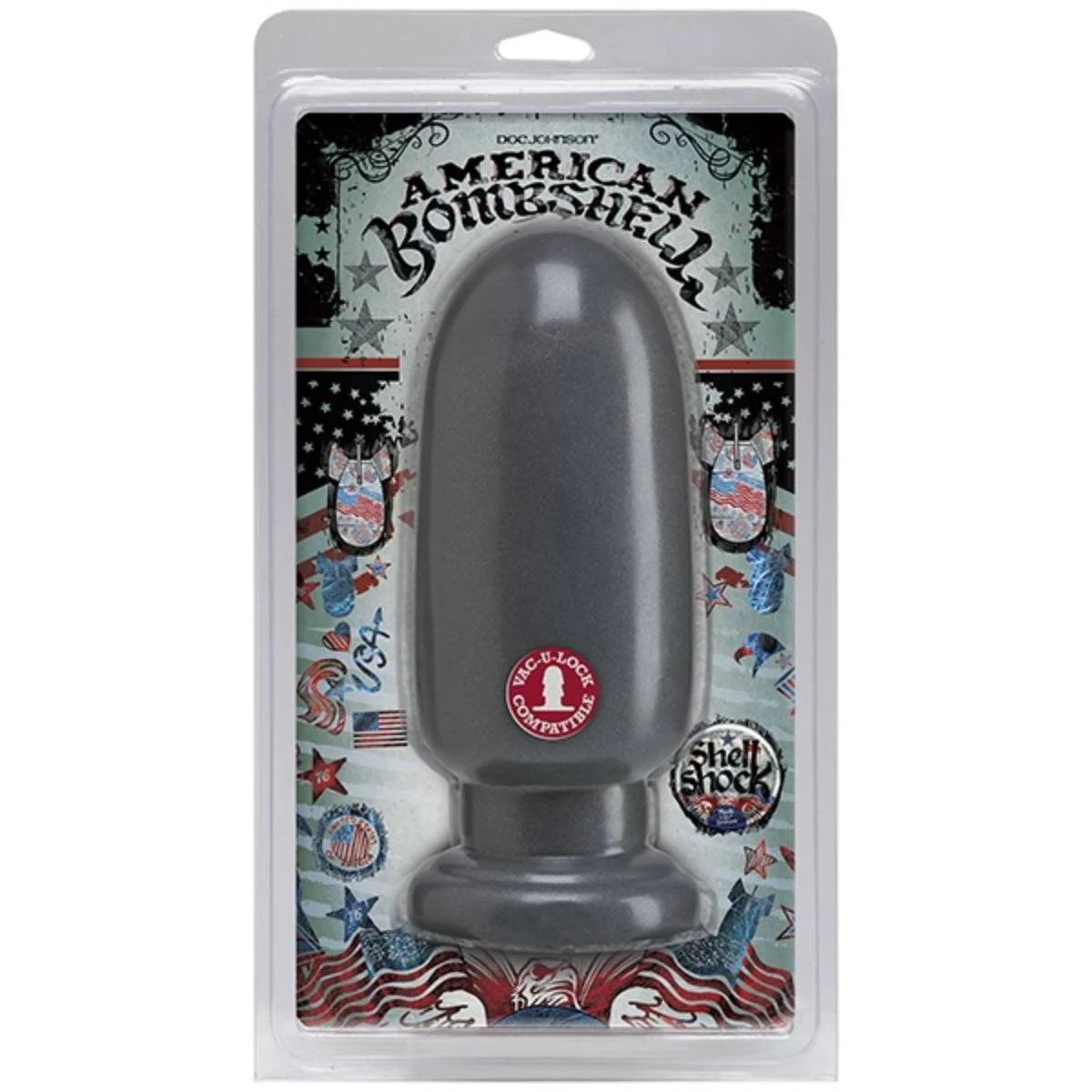 American Bombshell Shell Shock Butt Plug Grey 9 Inch - Image 2