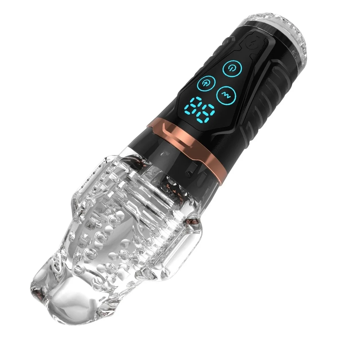 Amovibe Alpha Sucking & Vibrating Male Masturbator Black Clear - Image 3
