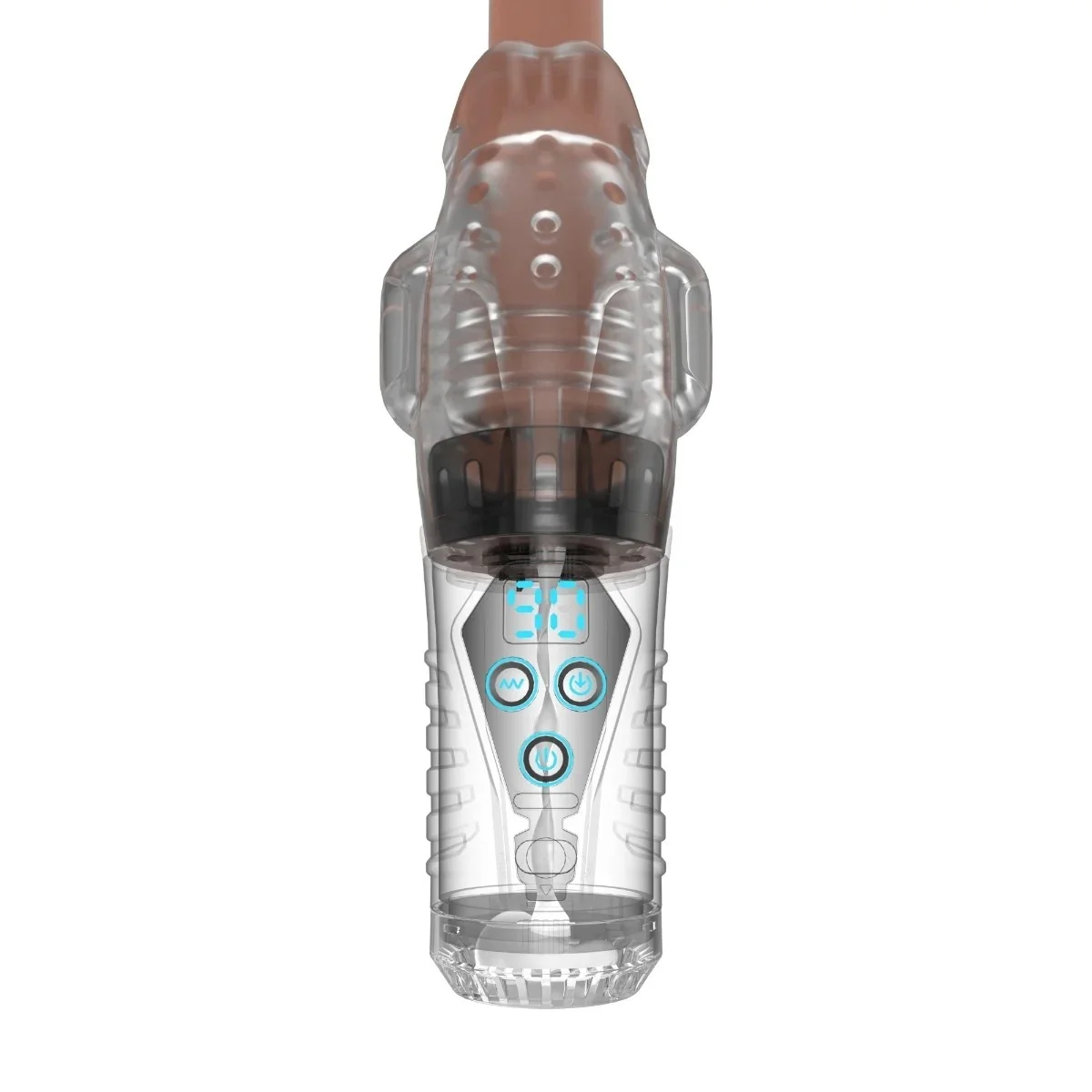 Amovibe Alpha Sucking & Vibrating Male Masturbator Black Clear - Image 4