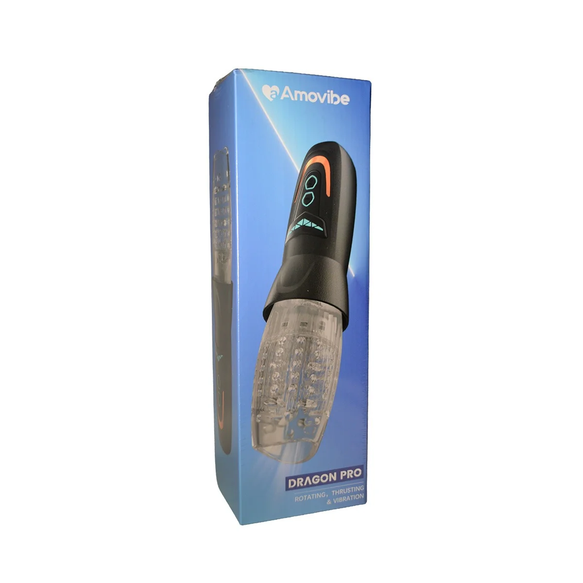 Amovibe Dragon Pro Rotating & Thrusting Male Masturbator Black Clear - Image 2