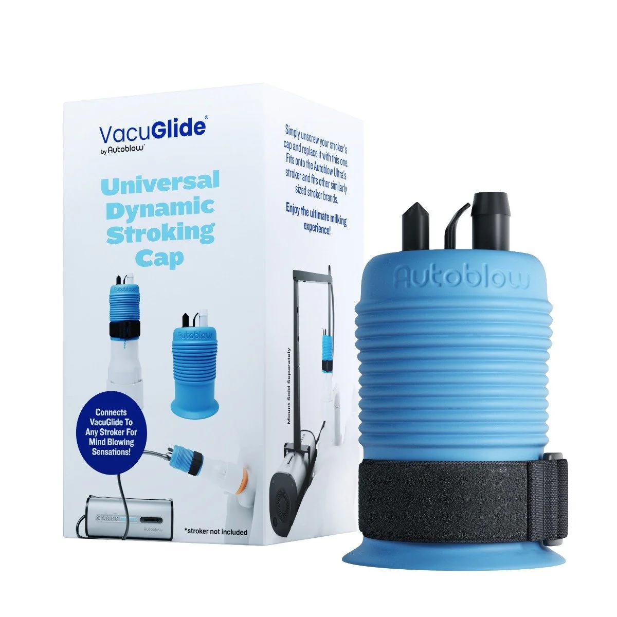 Autoblow VacuGlide Universal Dynamic Stroking Cap Blue - Image 2