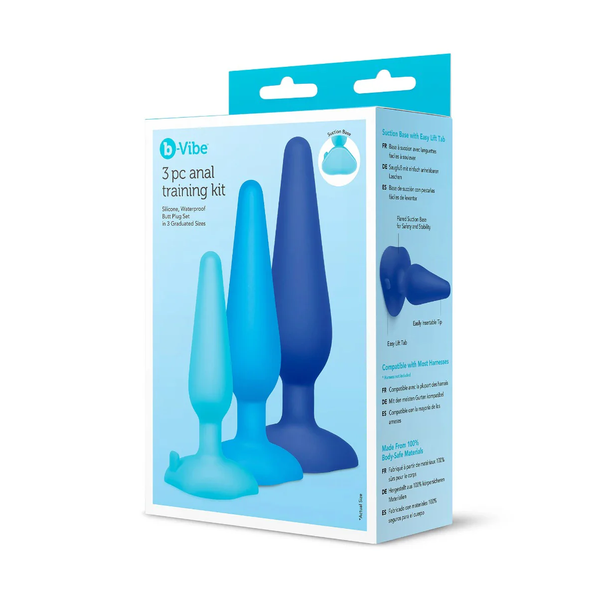 b-Vibe 3 Piece Anal Training Butt Plug Kit Blue - Image 2