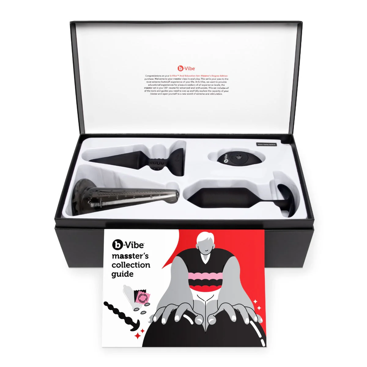 b-Vibe Anal Education Set - MASSter's Degree Edition Black - Image 3