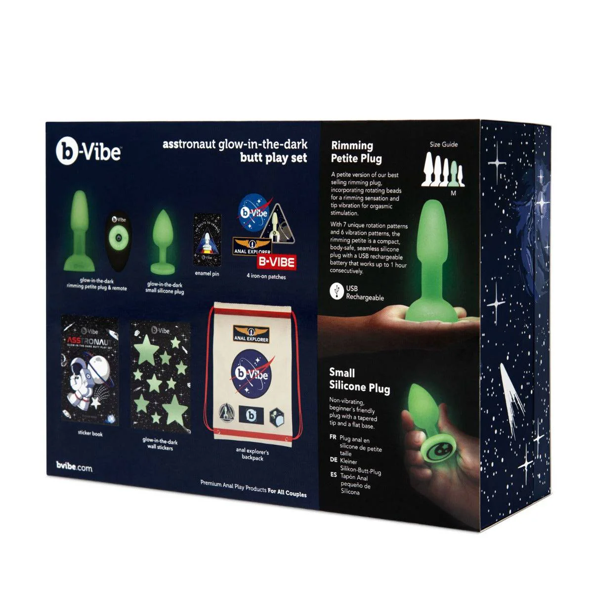b-Vibe ASStronaut Glow In The Dark Butt Plug Play Set - Image 6