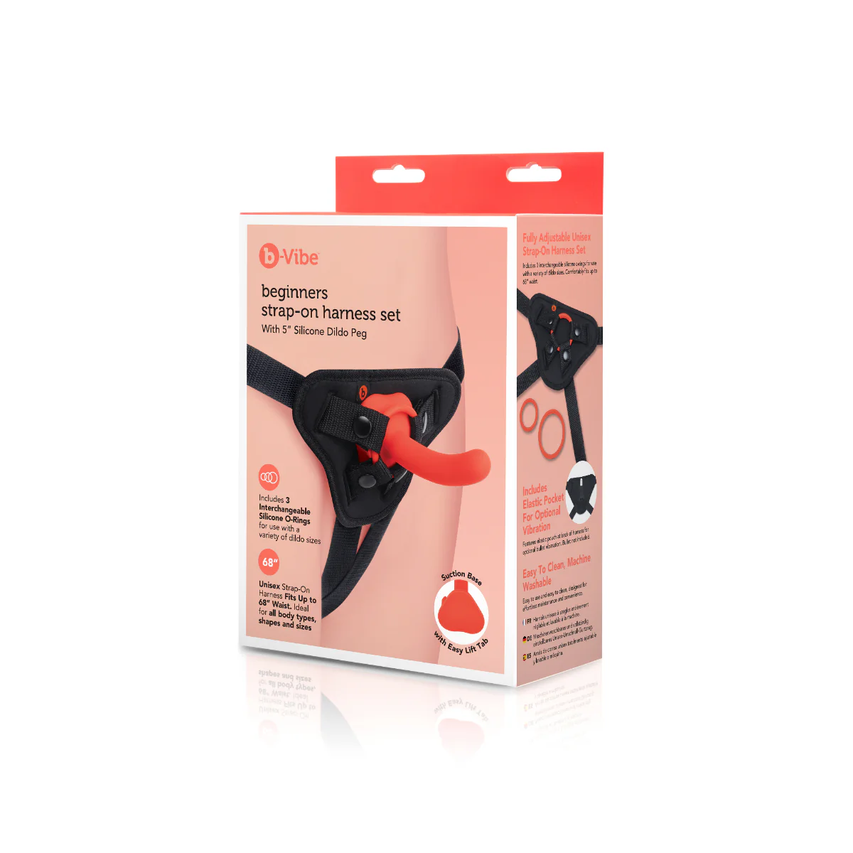 b-Vibe Beginners Strap-On Harness Set Red Black - Image 2
