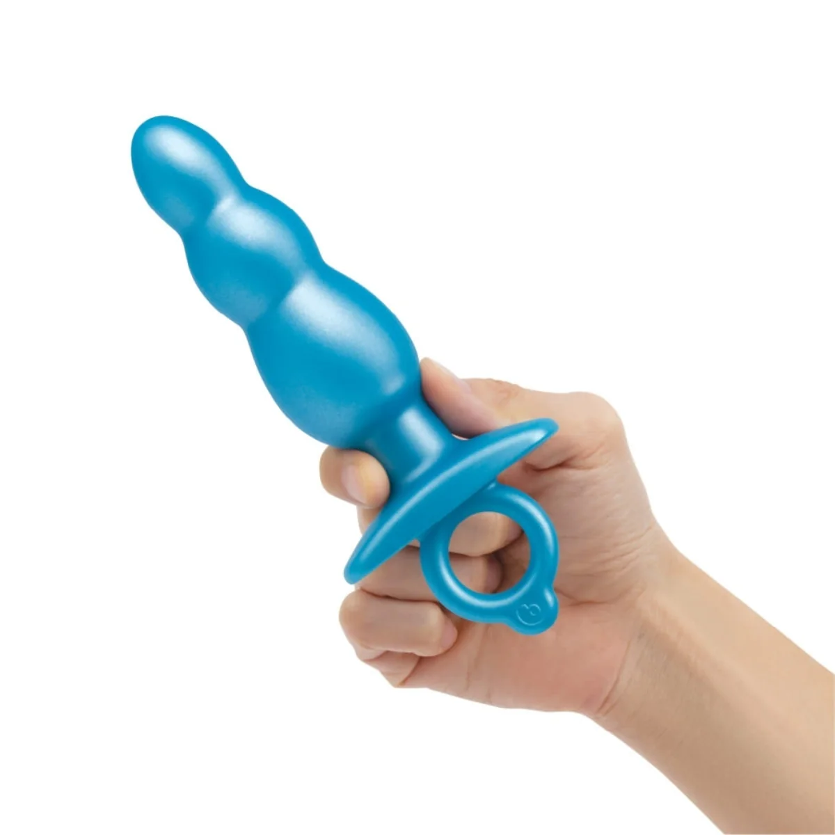 b-Vibe Butties Bounce Beaded Silicone Butt Plug Blue 5.6 Inch - Image 5