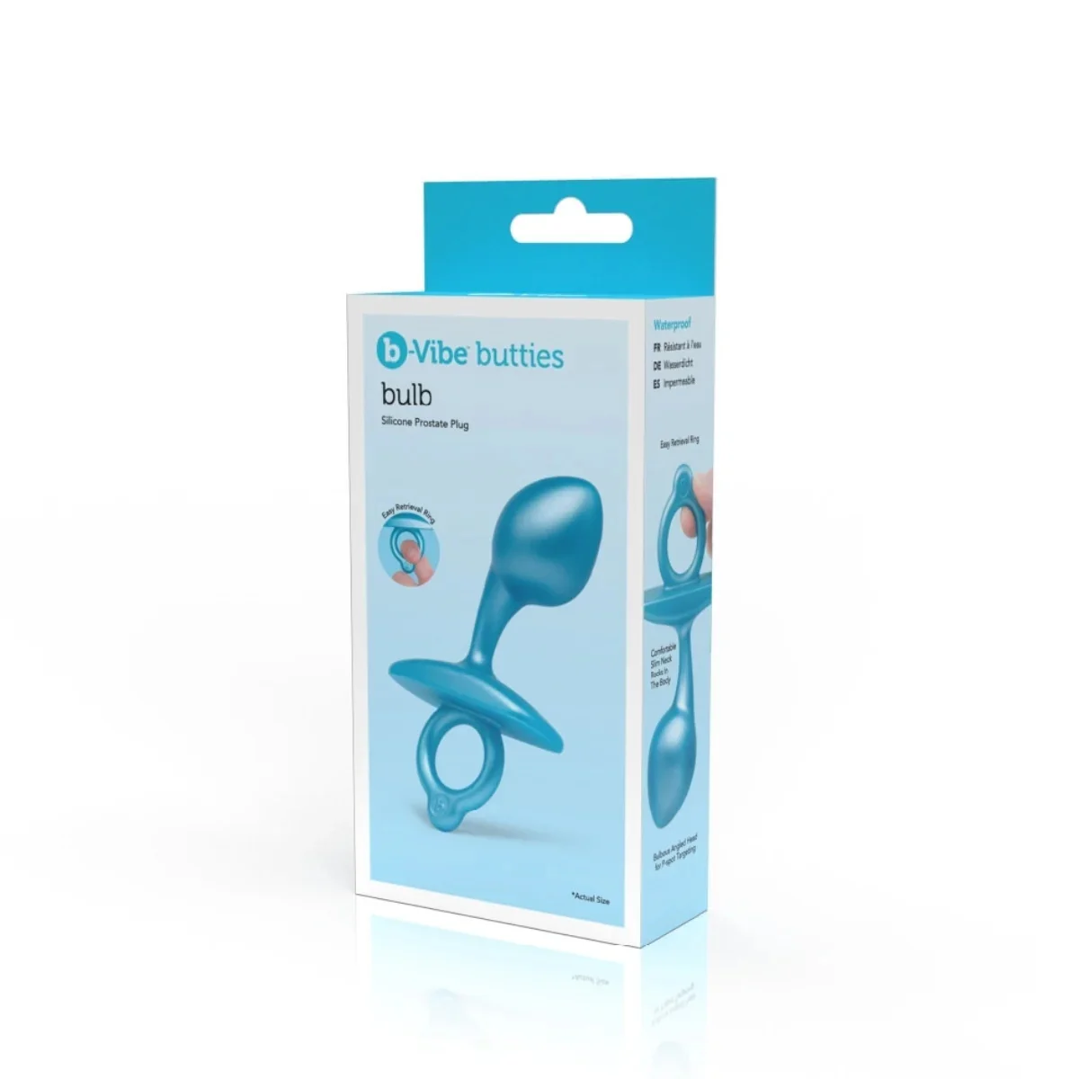 b-Vibe Butties Bulb Silicone Prostate Plug Blue 4 Inch - Image 2