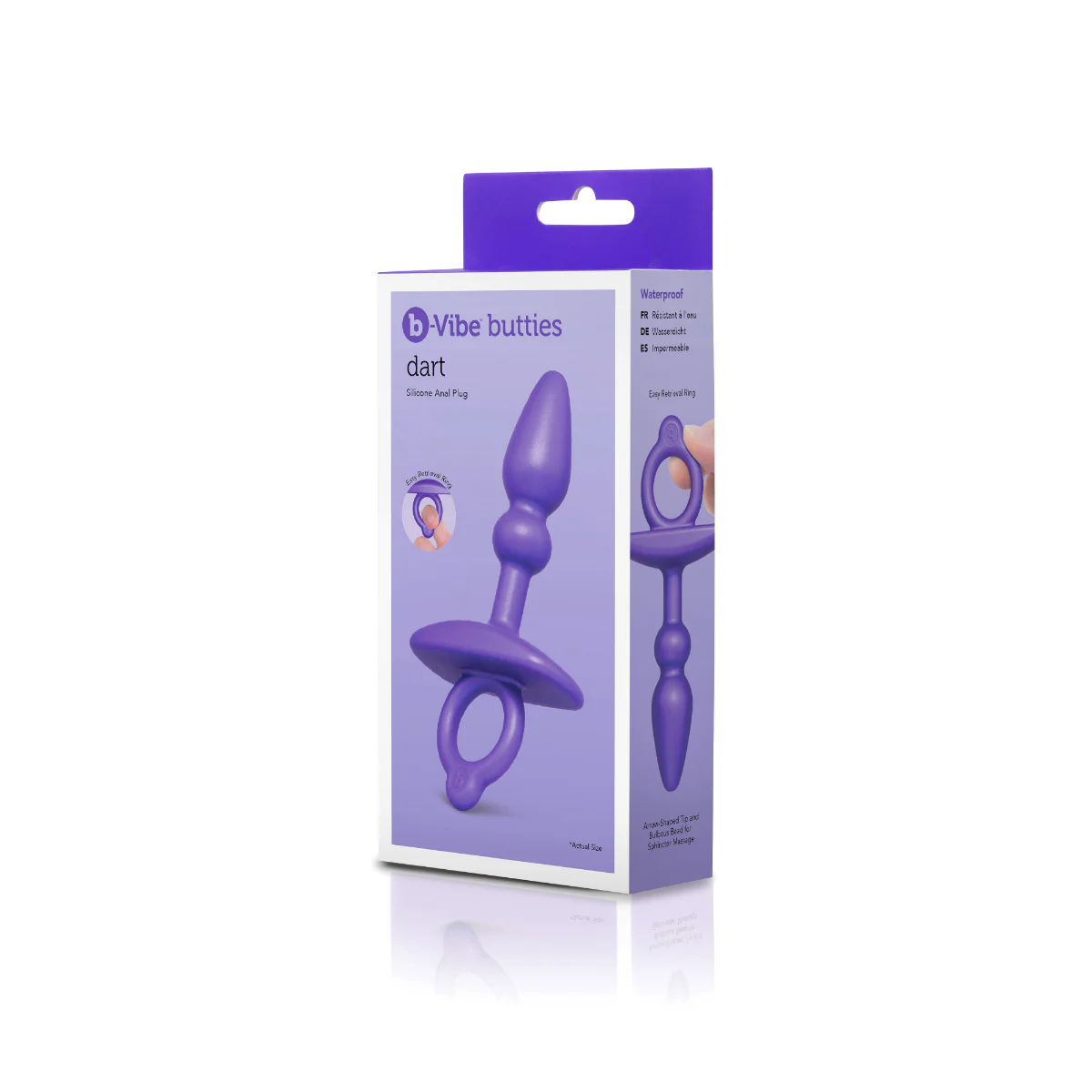 b-Vibe Butties Dart Silicone Anal Butt Plug Purple - Image 2