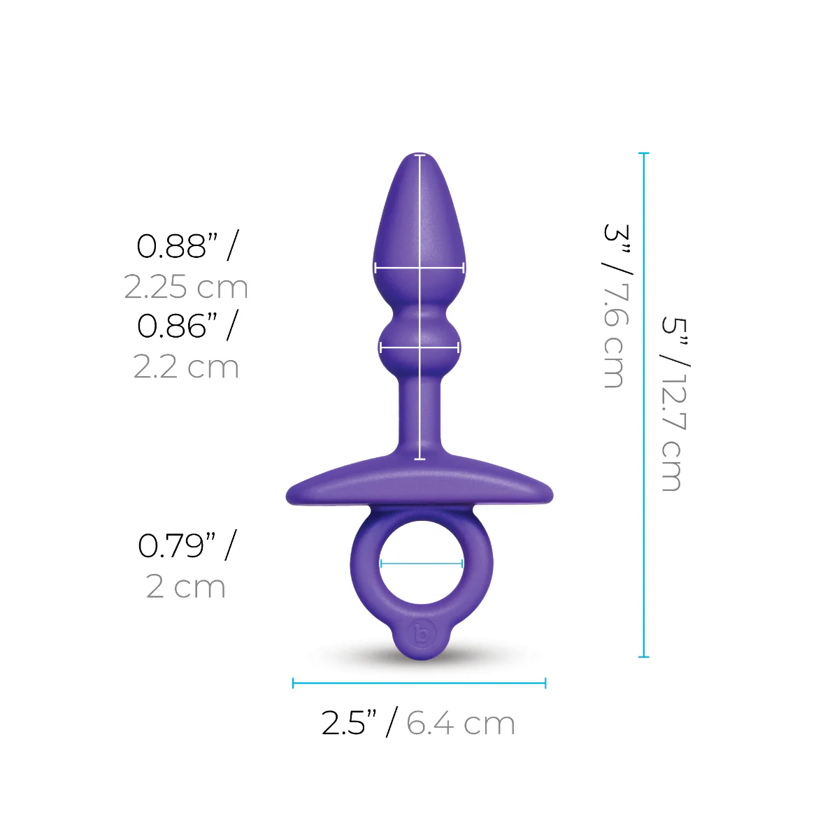 b-Vibe Butties Dart Silicone Anal Butt Plug Purple - Image 5
