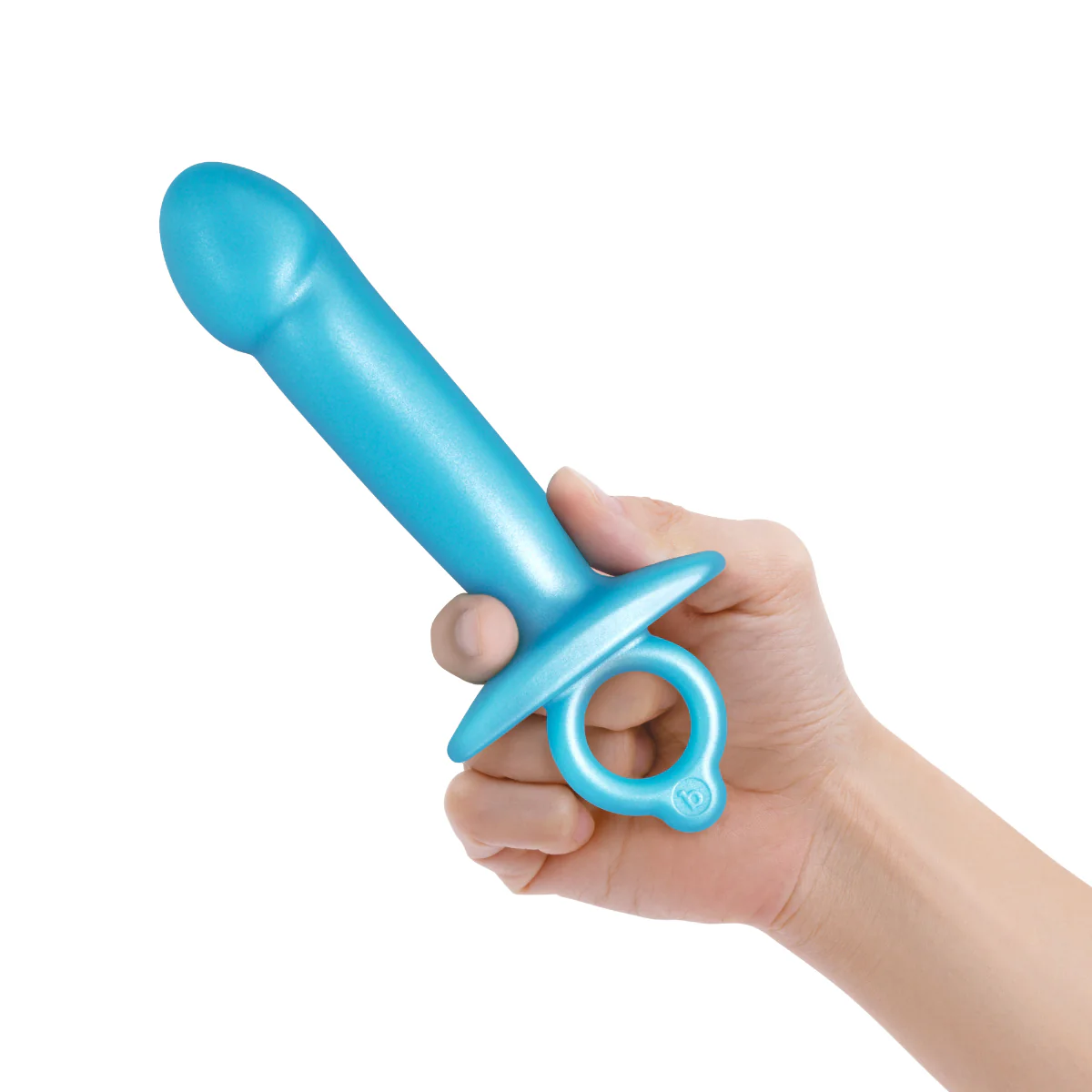 b-Vibe Butties Lil Dil Silicone Anal Dildo Blue - Image 4