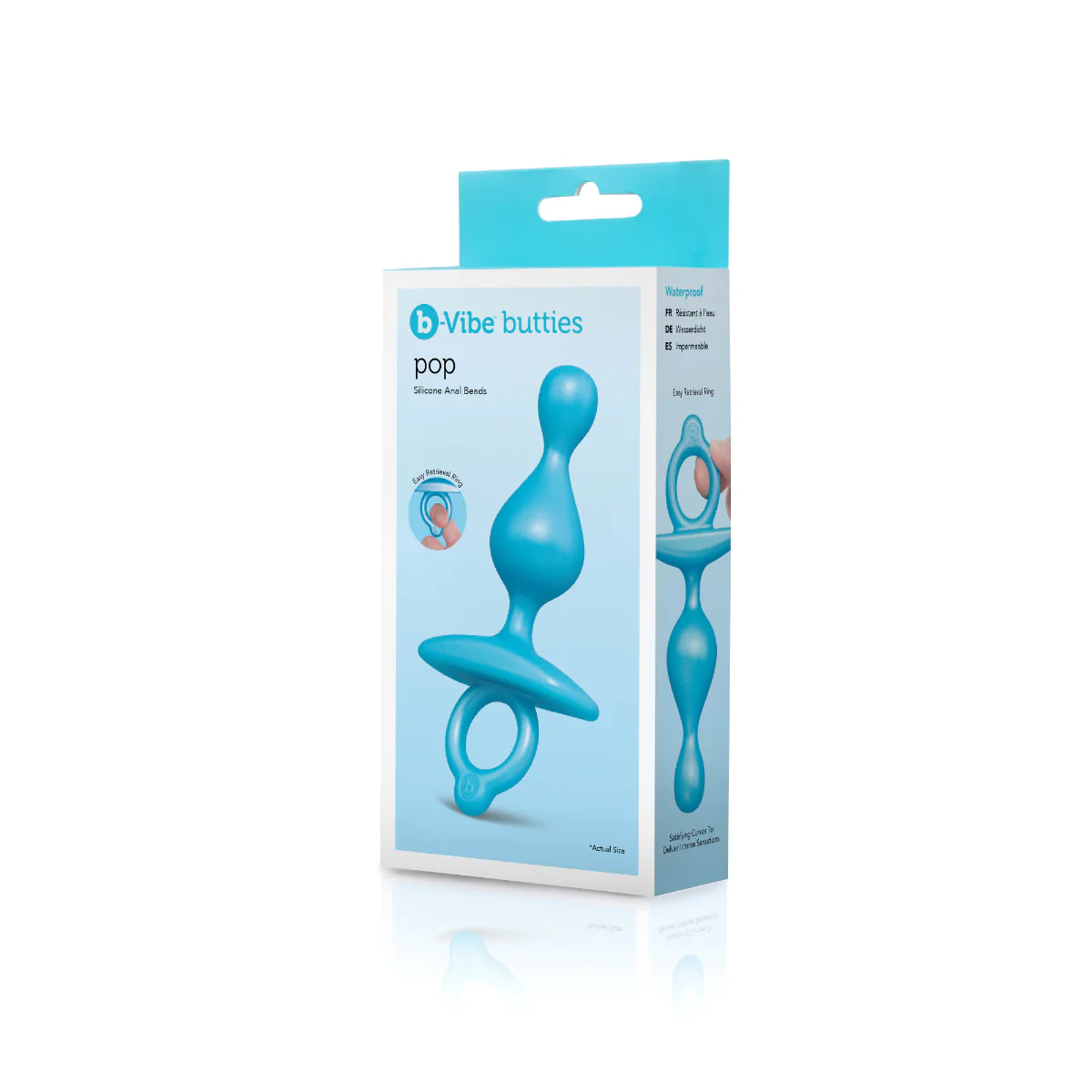 b-Vibe Butties Pop Silicone Anal Beads Blue - Image 2