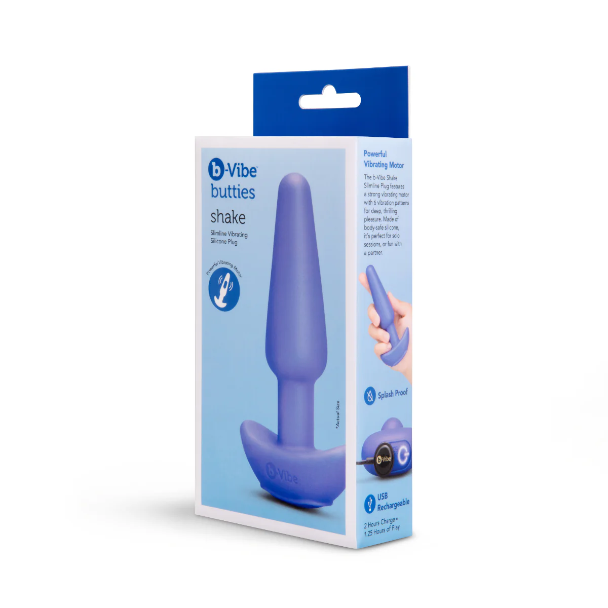 b-Vibe Butties Shake Slimline Vibrating Silicone Butt Plug Purple - Image 2