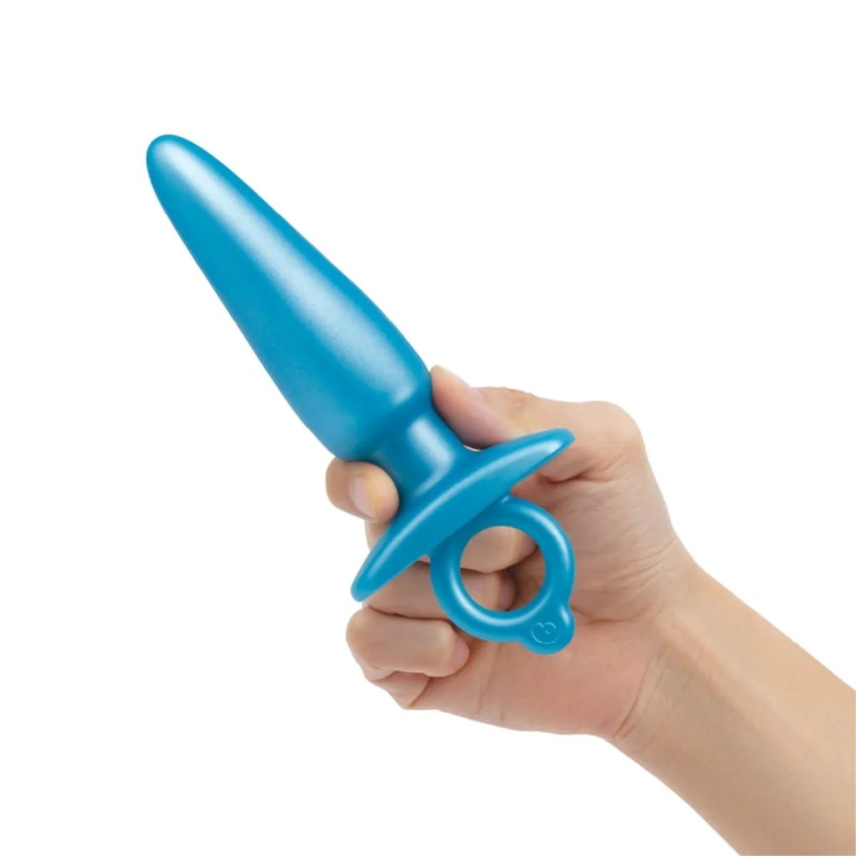 b-Vibe Butties Sleek Tapered Silicone Butt Plug Blue 5.8 Inch - Image 3
