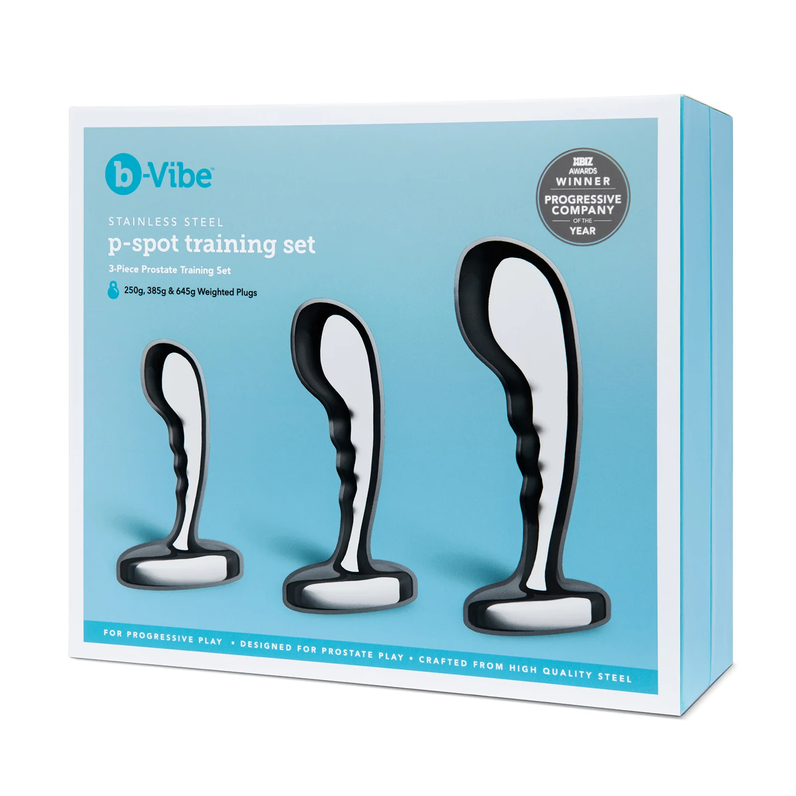 b-Vibe Stainless Steel P-Spot Training Set - Image 2