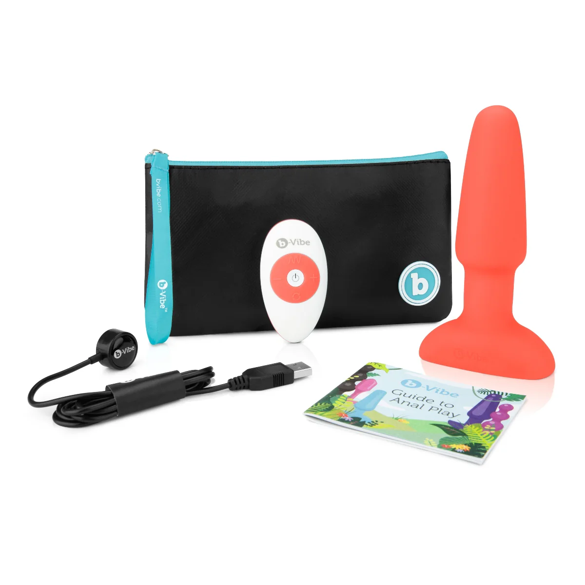 b-Vibe Rimming 2 Remote Control Vibrating Butt Plug Orange - Image 8