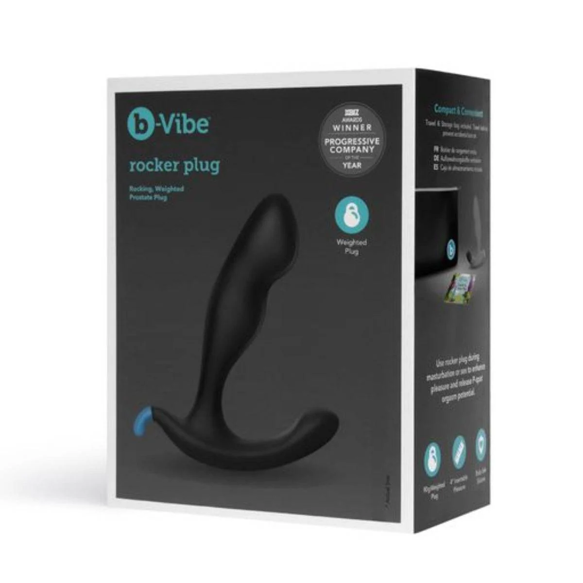 b-Vibe Rocker Plug Weighted Prostate Massager Black - Image 2