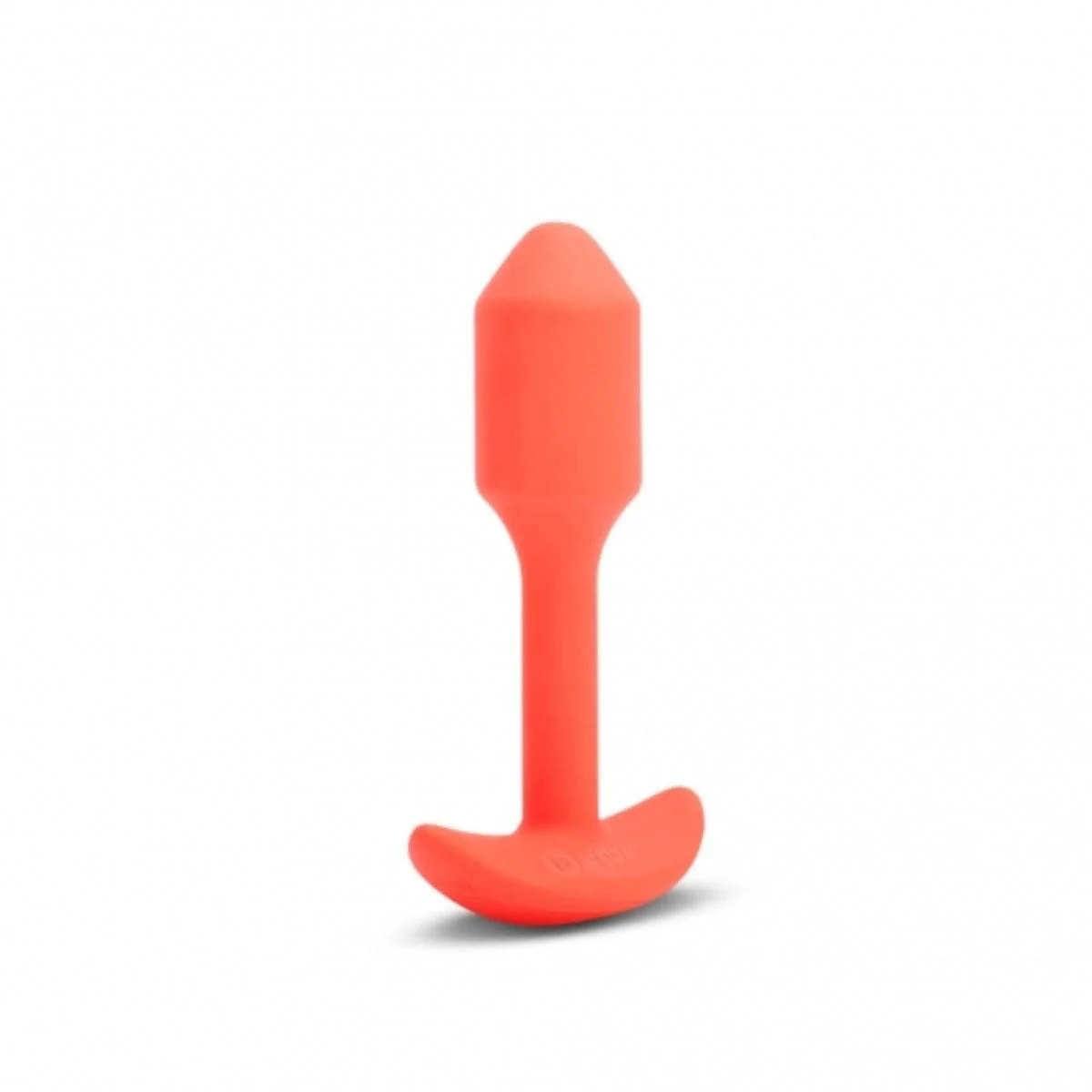 b-Vibe Snug Plug 1 Vibrating Weighted Silicone Butt Plug Orange - Image 3
