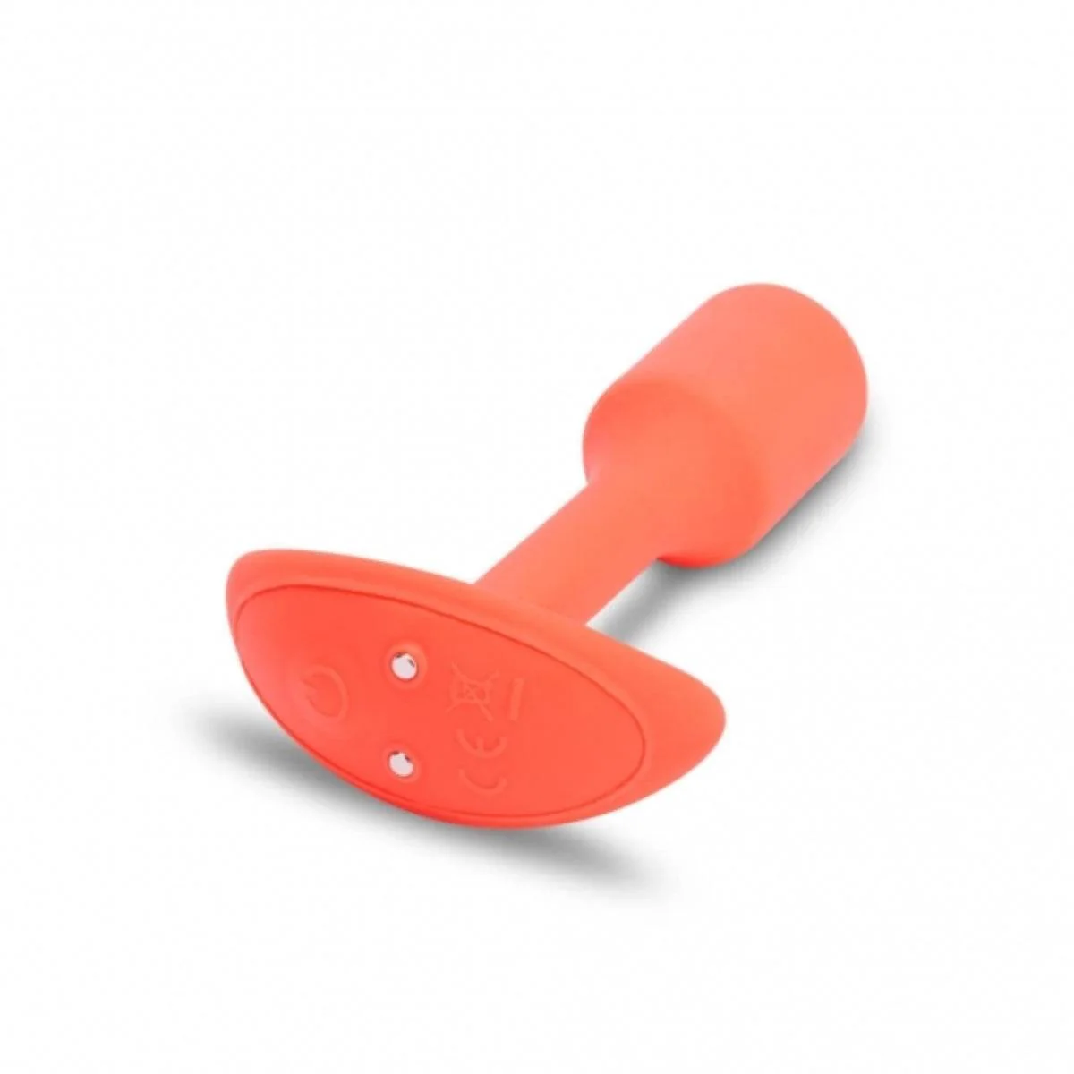 b-Vibe Snug Plug 1 Vibrating Weighted Silicone Butt Plug Orange - Image 4