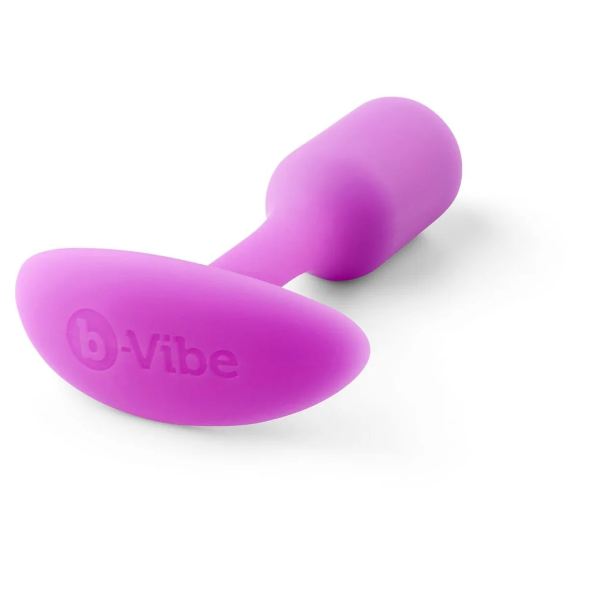 b-Vibe Snug Plug 1 Weighted Silicone Butt Plug Fucshia - Image 3