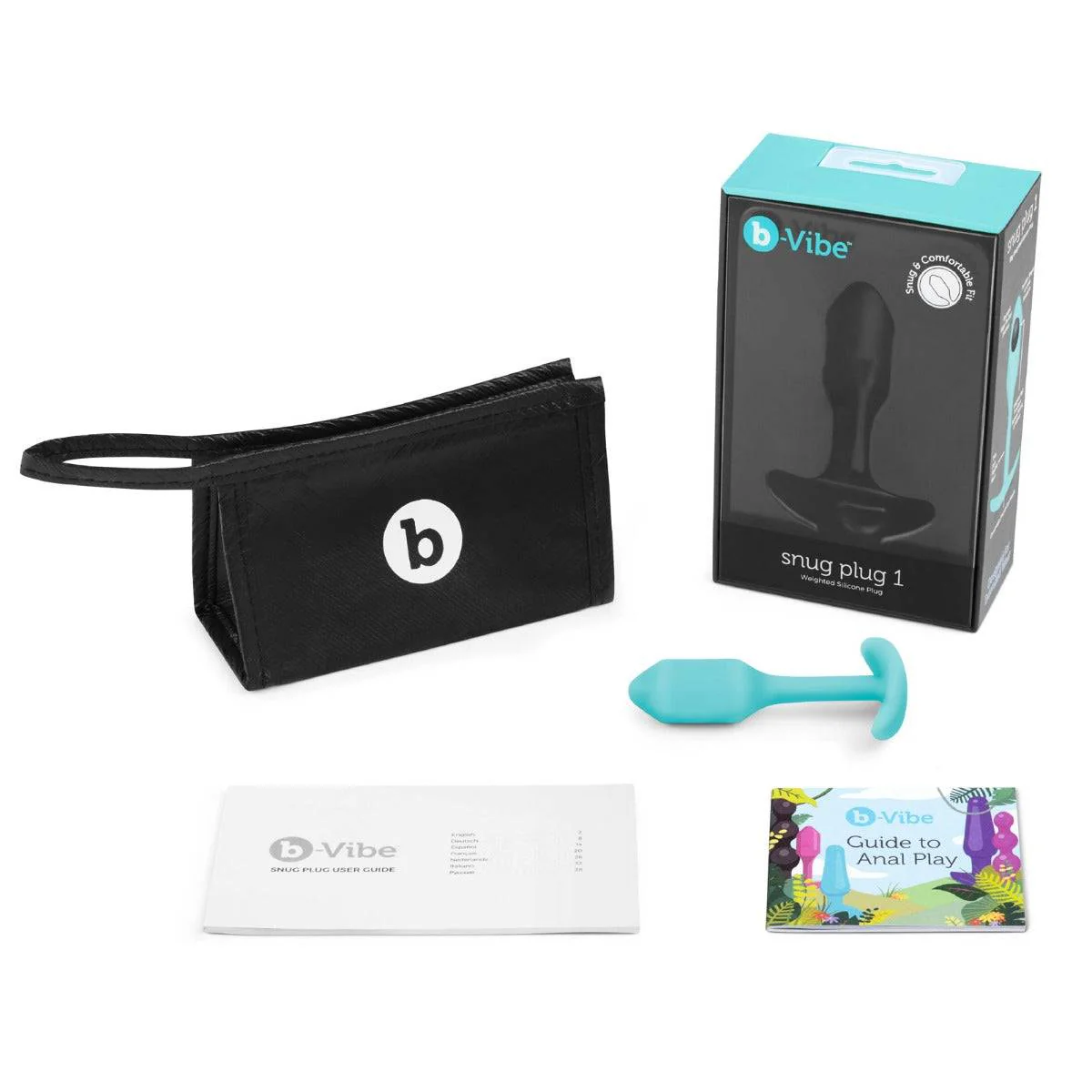 b-Vibe Snug Plug 1 Weighted Silicone Butt Plug Mint - Image 4