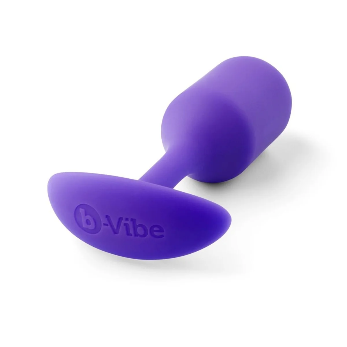 b-Vibe Snug Plug 2 Weighted Silicone Butt Plug Purple - Image 3