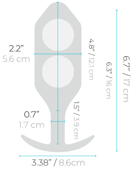b-Vibe Snug Plug 6 Weighted Silicone Butt Plug Marine Blue - Image 5