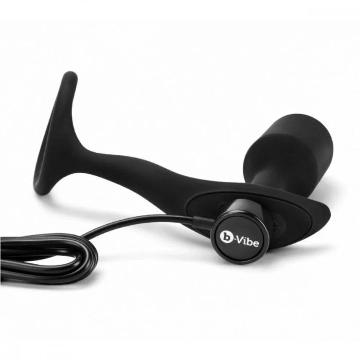 b-Vibe Snug & Tug Vibrating Weighted Silicone Butt Plug & Cock Ring Black - Image 3