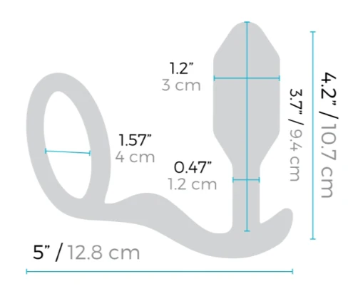 b-Vibe Snug & Tug Weighted Silicone Butt Plug & Cock Ring Black - Image 5