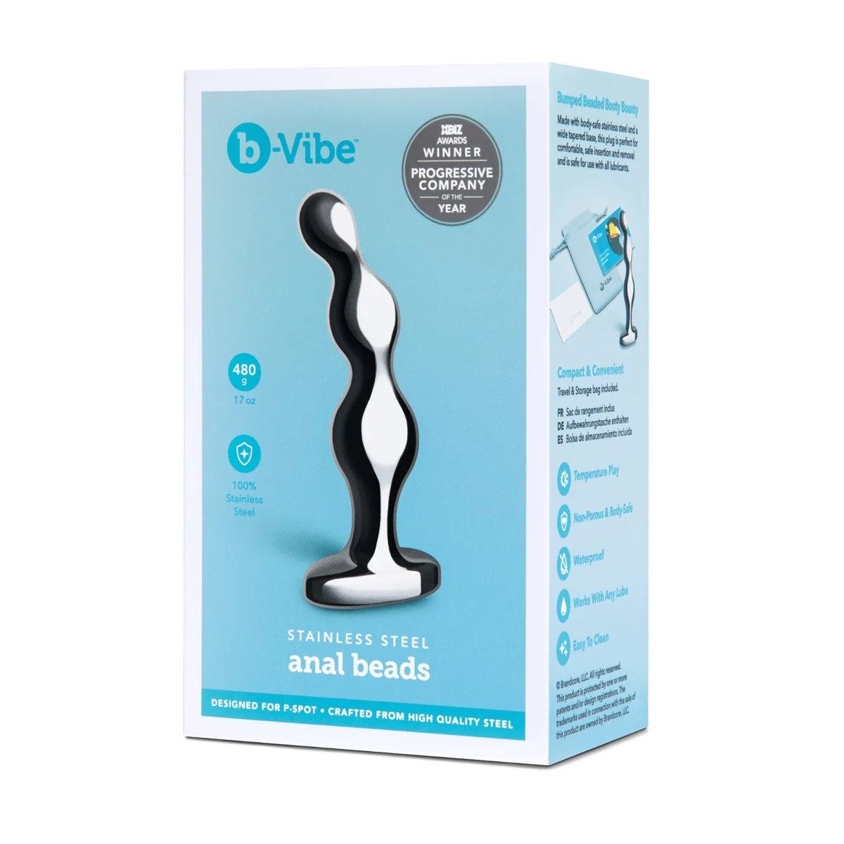 b-Vibe Stainless Steel Anal Beads Silver - Image 2
