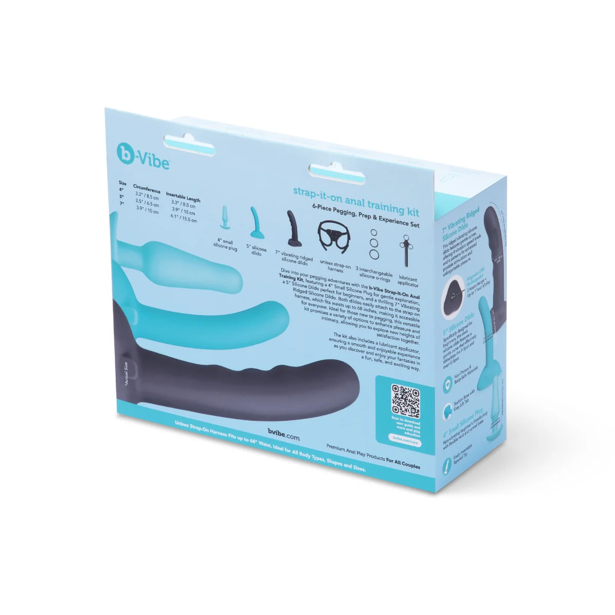 b-Vibe Strap It On Anal Training Kit Black Blue - Image 9