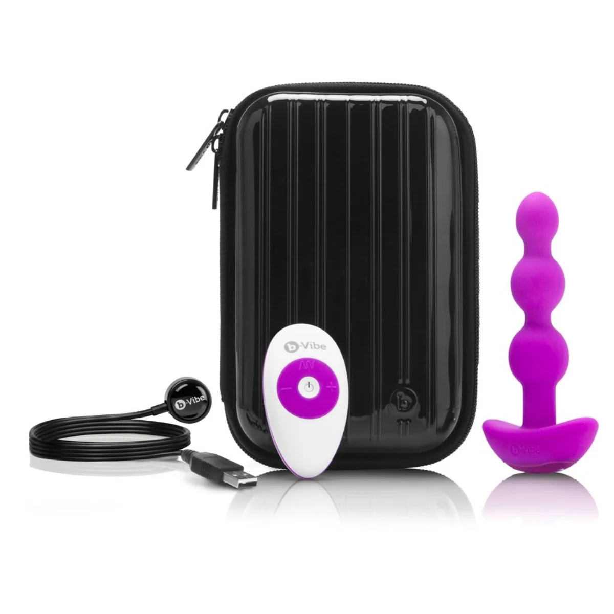 b-Vibe Triplet Remote Control Anal Beads Fucshia - Image 3