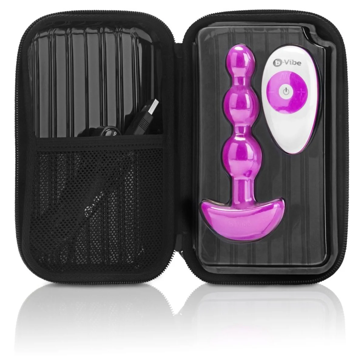 b-Vibe Triplet Remote Control Anal Beads Fucshia - Image 6