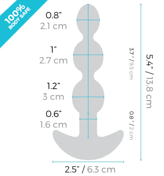 b-Vibe Triplet Remote Control Anal Beads Fucshia - Image 7