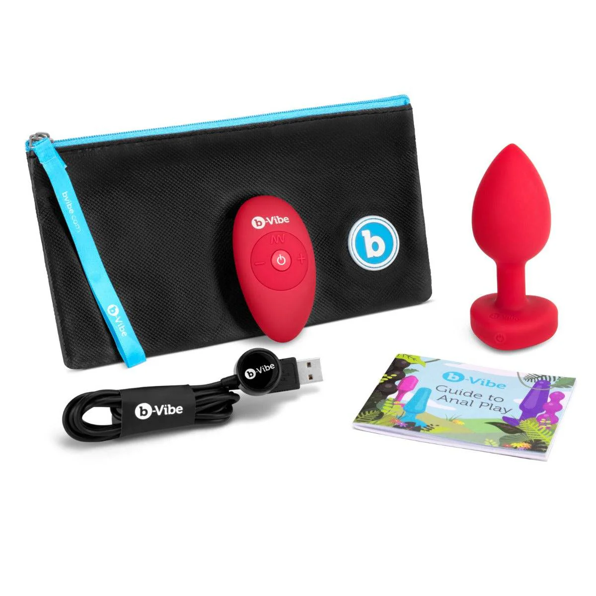 b-Vibe Vibrating Heart Butt Plug Red Medium Large - Image 4