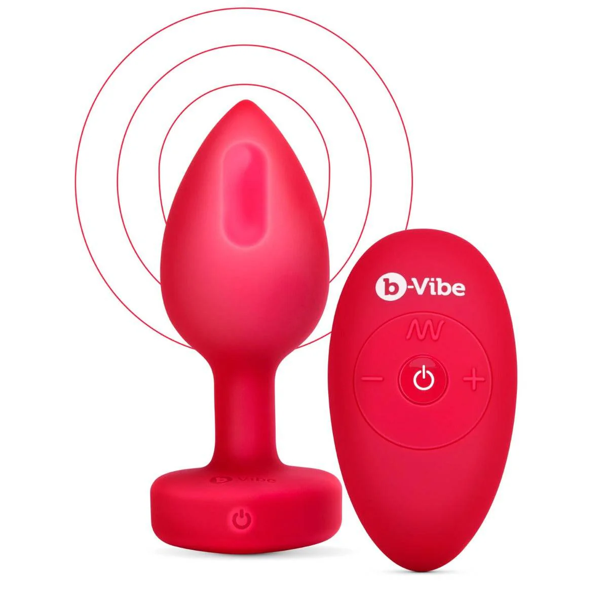 b-Vibe Vibrating Heart Butt Plug Red Medium Large - Image 5
