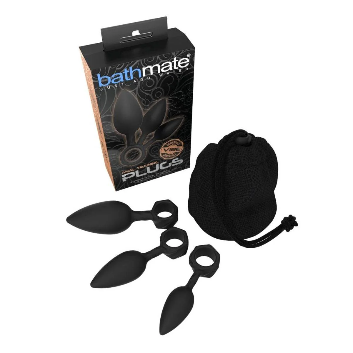 Bathmate Anal Training 3 Piece Butt Plug Set Black - Image 2