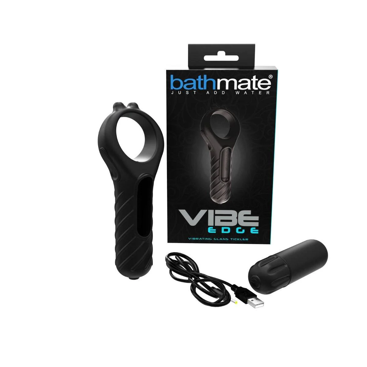 Bathmate Vibe Edge Vibrating Glans Tickler Black - Image 2