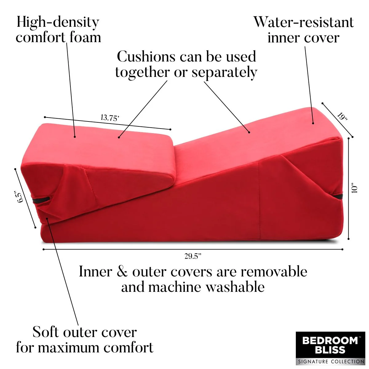 Bedroom Bliss Love Cushion Set Red - Image 8