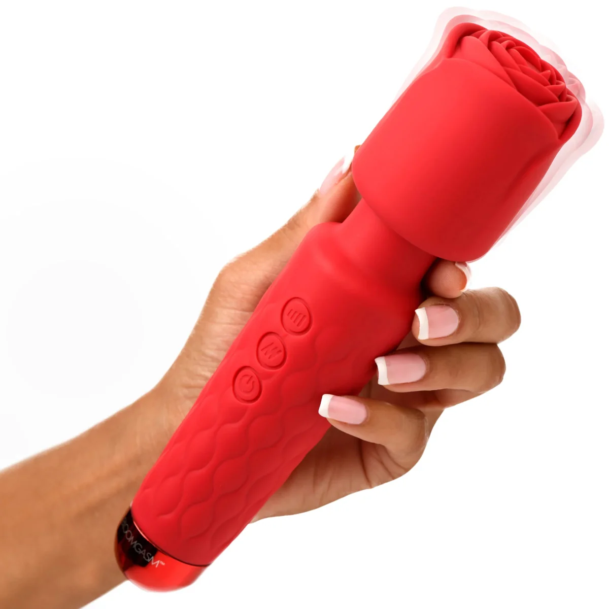 Bloomgasm Pleasure Rose 10X Silicone Wand With Rose Attachment Red - Image 3