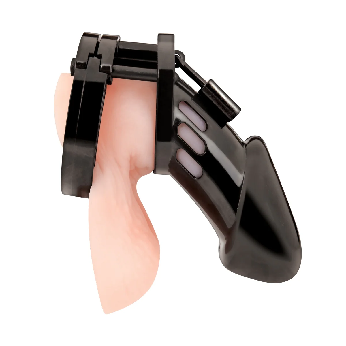 Blue Line Acrylic See Thru Chastity Cage Black - Image 4