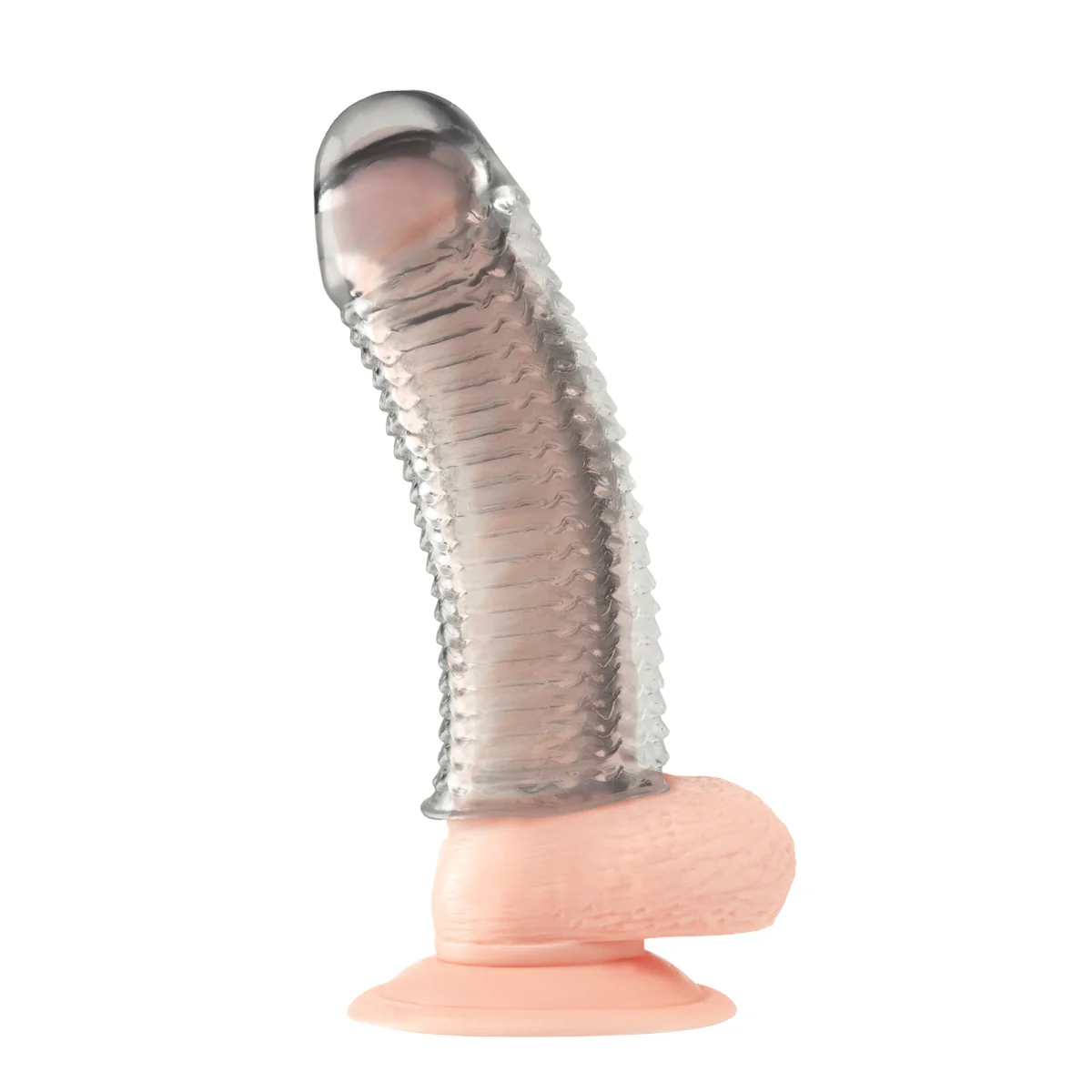 Blue Line Clear Textured Penis Enhancing Sleeve Extension 6.5 Inch - Image 3